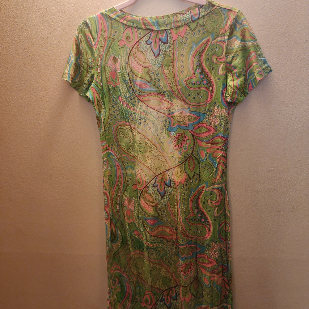 Green Paisley Mini Dress